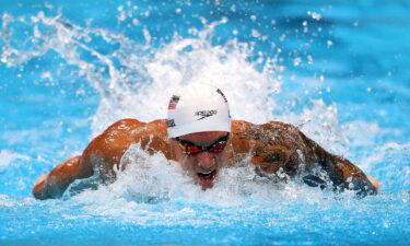 Caeleb Dressel went 50.39 in his 100m butterfly heat to tie the Olympic record.