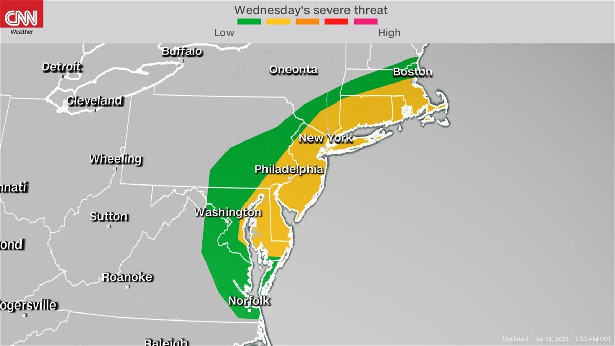 <i>CNN Weather</i><br/>The rain-dredged Northeast has another threat for severe weather on July 21
