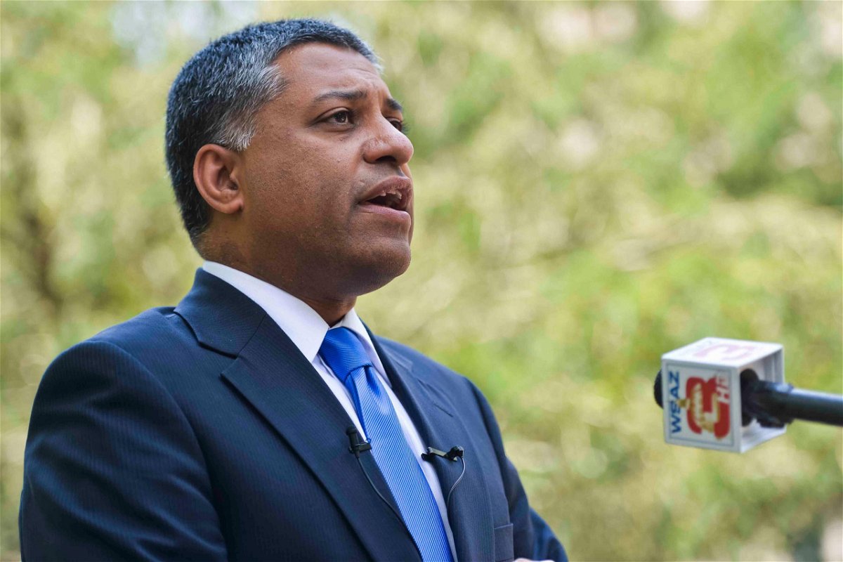 <i>Christian Tyler Randolph/Charleston Gazette-Mai/AP</i><br/>Dr. Rahul Gupta speaks to the media during a press conference about the first confirmed case of Zika in a pregnant woman on July 19