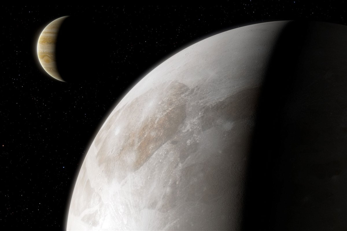 <i>M. Garlick/ESA/NASA</i><br/>This artist's impression shows Jupiter's moon Ganymede.