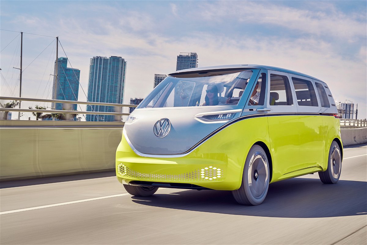 <i>Andrew Trahan Photography LLC/Volkswagen</i><br/>The Volkswagen ID Buzz concept vehicle was designed to resemble the classic VW Microbus.