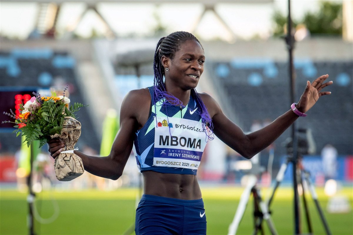 <i>Tytus Zmijewski/EPA-EFE/Shutterstock</i><br/>Christine Mboma of Namibia reacts after setting a new World record in a women's 400m race in Bydgoszcz