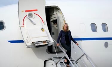 First lady Jill Biden is shown arriving at William P. Hobby Airport in Houston on June 29. Biden departed July 20 for a five-day international trip to Tokyo