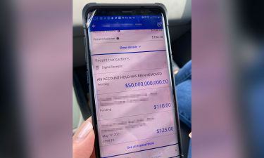 A bank accidentally deposited $50 billion into a Louisiana family's account. A portion of this image has been blurred by CNN to protect personal information.