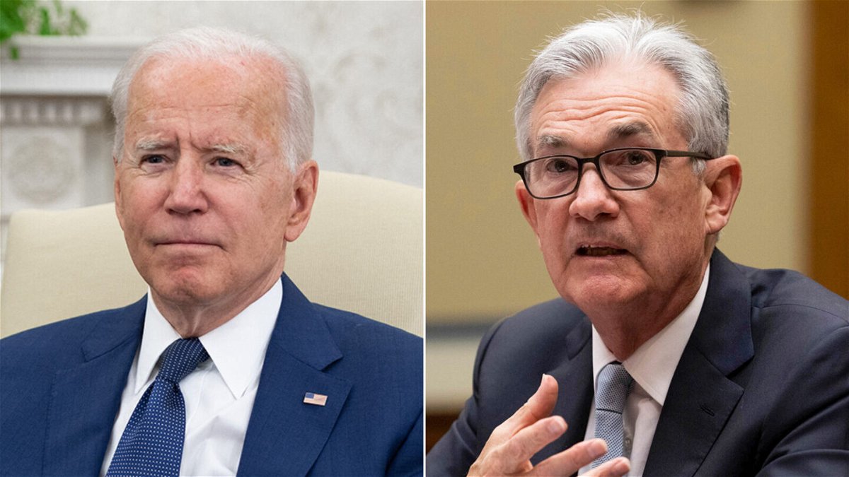 <i>Graeme Jennings/Pool/AP/Saul Loeb/AFP/Getty Images</i><br/>President Joe Biden and Fed Chairman Jerome Powell are working to battle inflation in the economy.