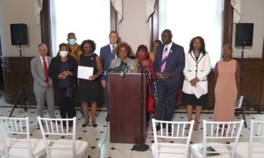 The National Council of Negro Women hosts a press conference at the group's Washington D.C. office on July 27 after filing a lawsuit against Johnson & Johnson.