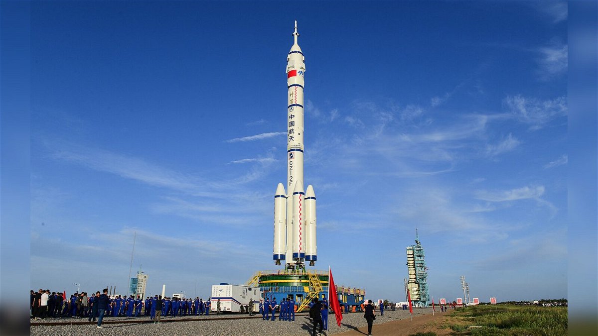<i>STR/AFP/China News Service/Getty Images</i><br/>This photo taken on June 9 shows a Long March-2F carrier rocket