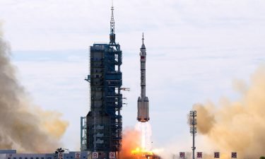A Long March-2F rocket carrying a crew of Chinese astronauts in a Shenzhou-12 spaceship lifts off at the Jiuquan Satellite Launch Center in Jiuquan