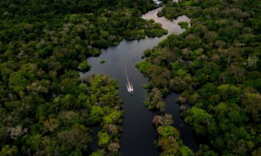 The Jurura river in Carauari is shown in the heart of the Brazilian Amazon