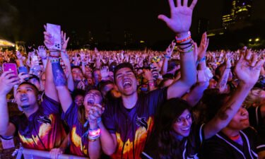 Fans gather on day one of Lollapalooza at Grant Park Thursday.