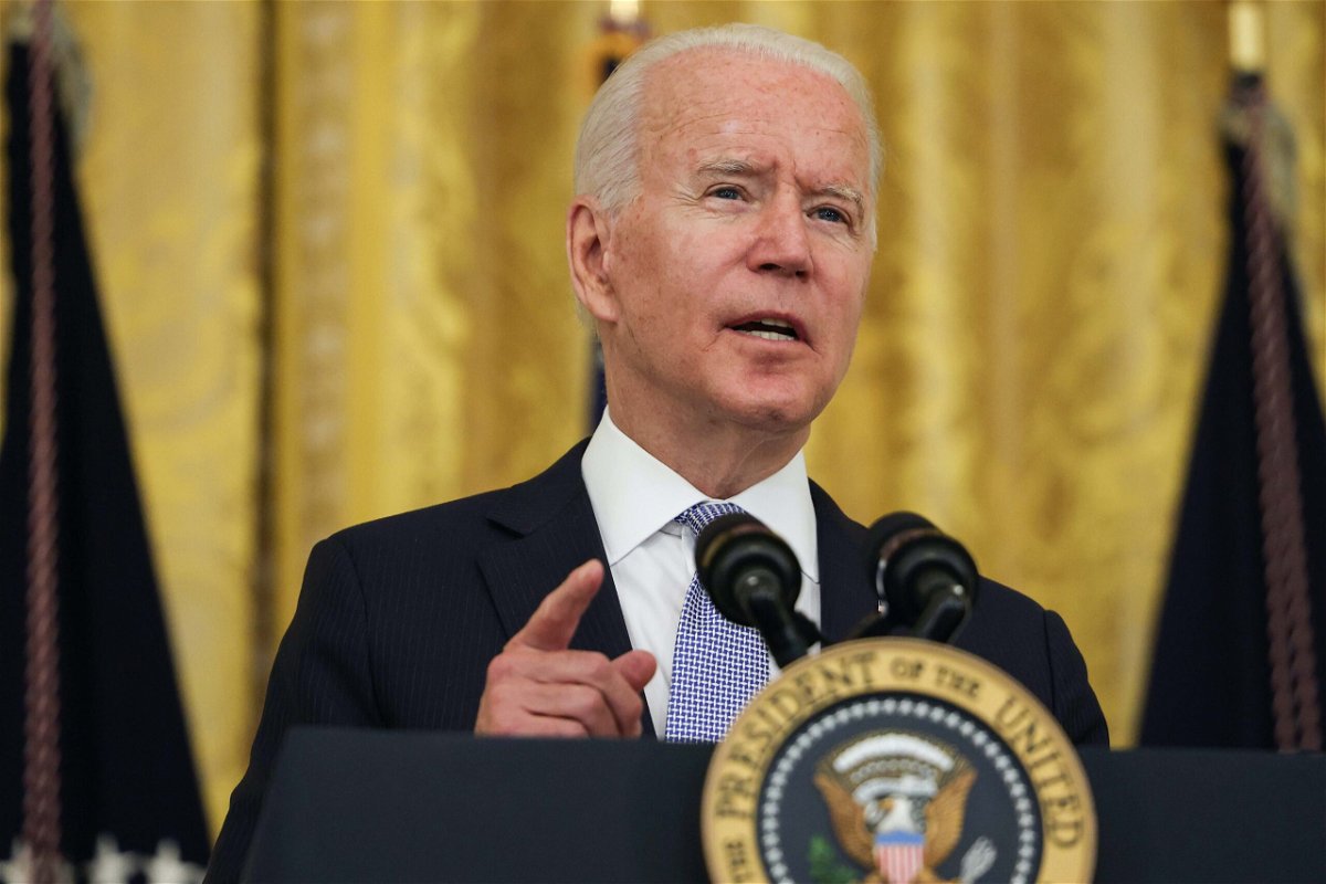 <i>Anna Moneymaker/Getty Images North America/Getty Images</i><br/>President Joe Biden will discuss applying new sanctions on the Cuban regime when he meets with Cuban-American leaders at the White House on Friday. Biden is shown here in the East Room of the White House on July 29