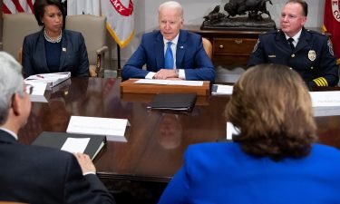 US President Joe Biden speaks during a meeting about reducing gun violence with local leaders from around the country. On July 13