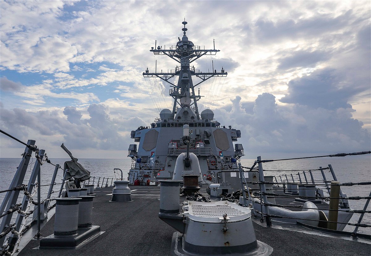 <i>US Navy</i><br/>The guided-missile destroyer USS Benfold steams through the South China Sea on Monday