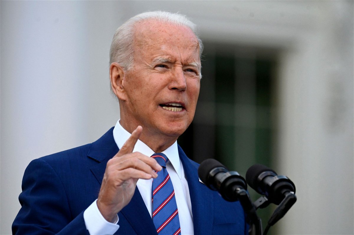 <i>Andrew Caballero-Reynolds/AFP/Getty Images</i><br/>US President Joe Biden speaks during Independence Day celebrations on the South Lawn of the White House. Biden will push for 