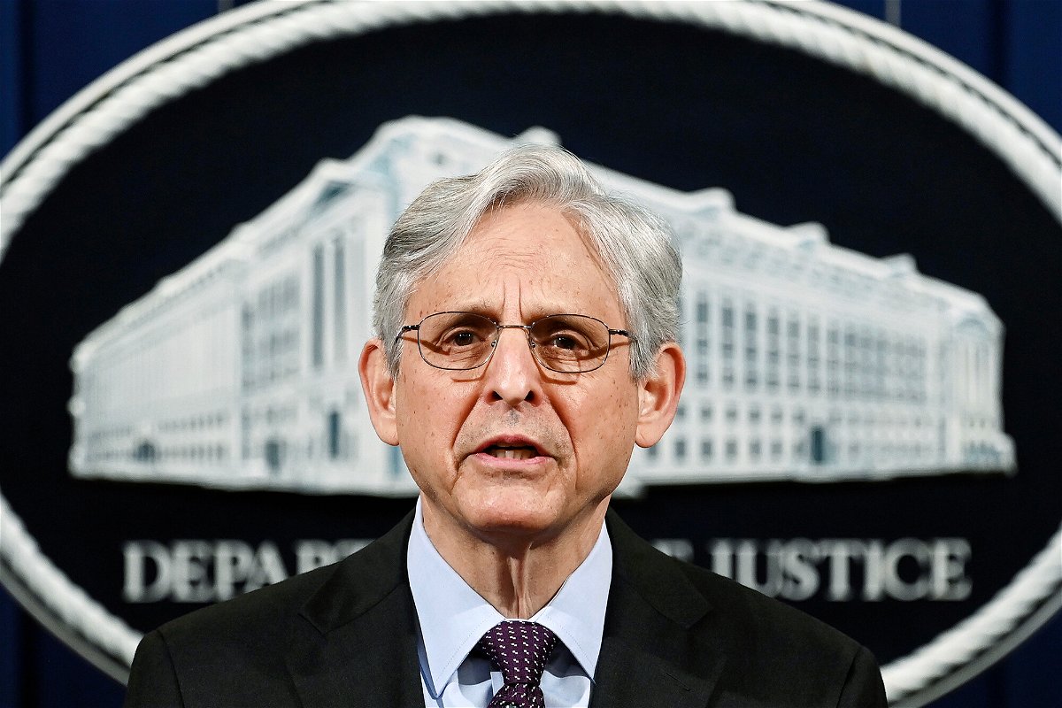 <i>Mandel Ngan/AP</i><br/>Attorney General Merrick Garland speaks at the Department of Justice in Washington on April 26. A proposed $30 billion insurance industry merger is off