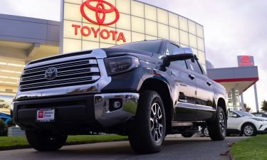 A Toyota Tundra pickup truck is seen at a car dealership in San Jose