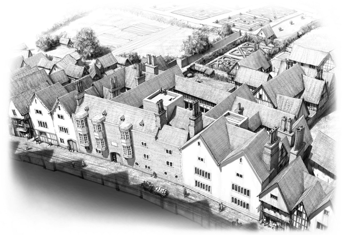 <i>Courtesy Peter Urmston/Nick Holder</i><br/>An artist's impression of the 16th-century London mansion where King Henry VIII's chief minister Thomas Cromwell lived.