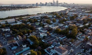 The Bywater neighborhood of New Orleans is shown. As the climate crisis makes record-breaking heat waves more frequent