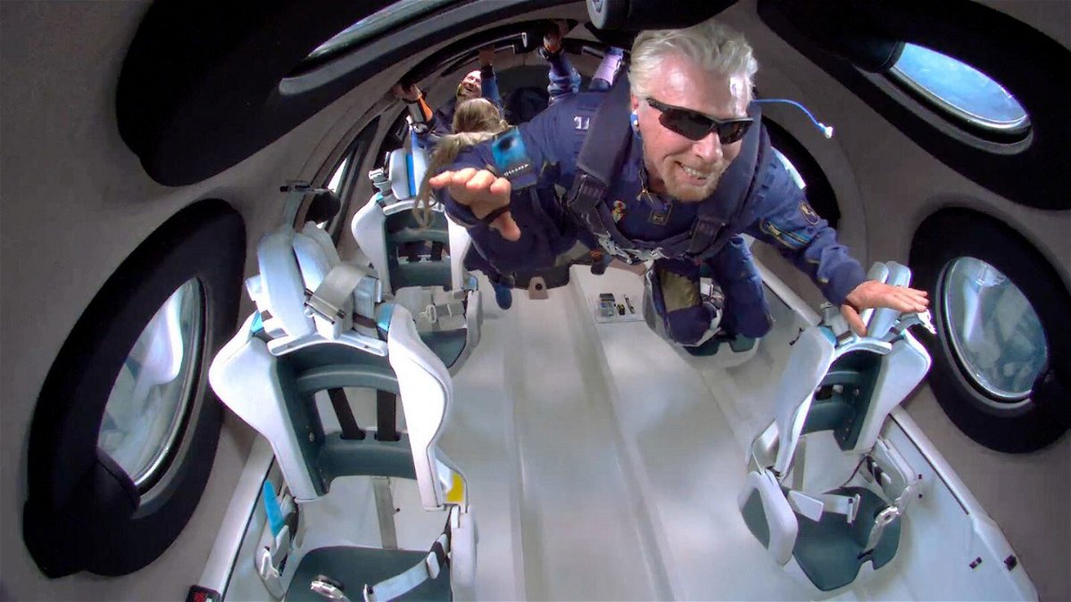 <i>Virgin Galactic</i><br/>Richard Branson and crew aboard the VSS Unity on July 11.