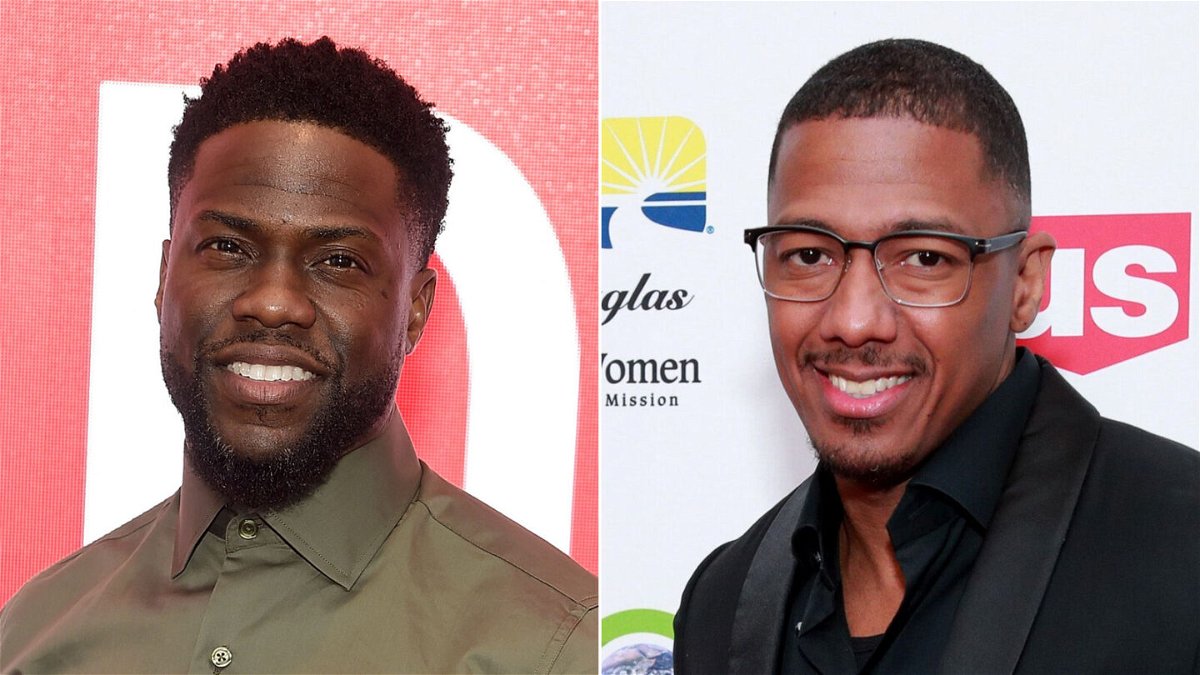 <i>Getty Images</i><br/>Kevin Hart (left) erected a billboard poking fun at Nick Cannon's prolific reproduction.