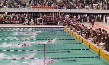 Australia's Michael Wenden swims to victory in the 100m freestyle at the 1968 Olympics in Mexico City. Spitz