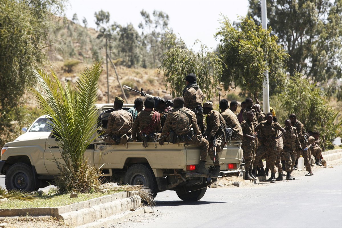 <i>Minasse Wondimu Hailu/Anadolu Agency/Getty Images</i><br/>The Ethiopian government declared an immediate ceasefire after Tigrayan troops retook the regional capital Mekelle. Pictured here Ethiopian army units patrolling the streets of Mekelle in March.