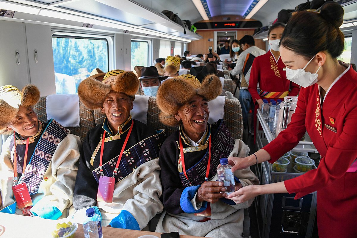 <i>Purbu Zhaxi/Xinhua/Getty Images</i><br/>With the opening of Lhasa-Nyingchi Railway in Tibet