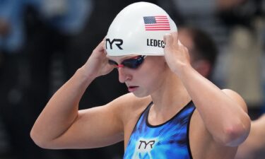 Katie Ledecky prepares to race