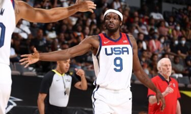 Jerami Grant plays in a pre-Olympics exhibition game for the U.S.
