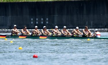 Finish: Germany wins men's eight heat one