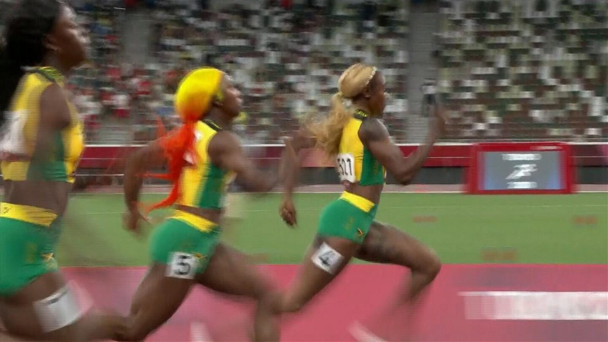 Jamaica sweeps top 3 spots in women's 100m finals
