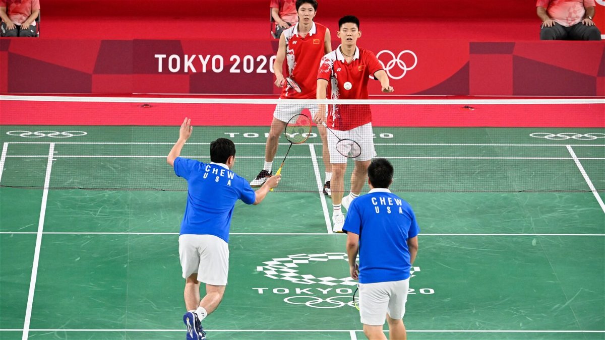 Men double badminton