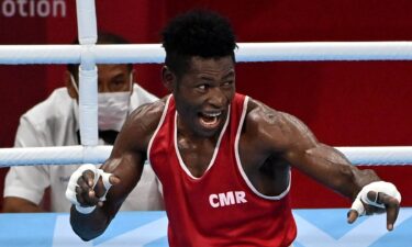 Albert Mengue Ayissi with epic celebration of TKO