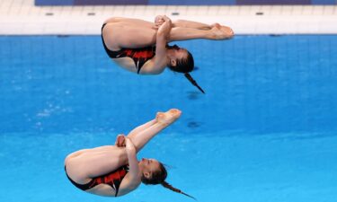 Team Germany's bronze-winning synchro springboard dives