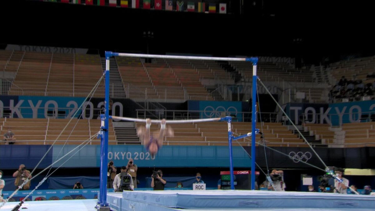 Anastasia Ilyankova shines as she tops chart for uneven bars