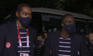 Kevin Durant and Draymond Green arrive for Opening Ceremony