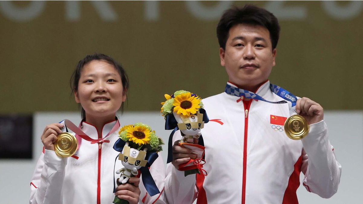 China wins mixed team 10m air pistol in tight finish vs. ROC