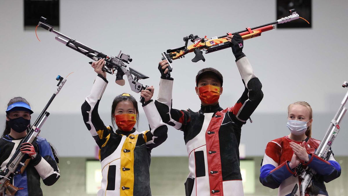 China takes gold in Olympic mixed team air rifle