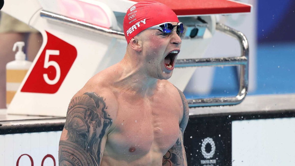 Britain's Adam Peaty defends Olympic 100m breaststroke title