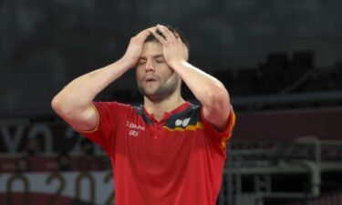Dimitrij Ovtcharov is overcome with emotion after his bronze medal win