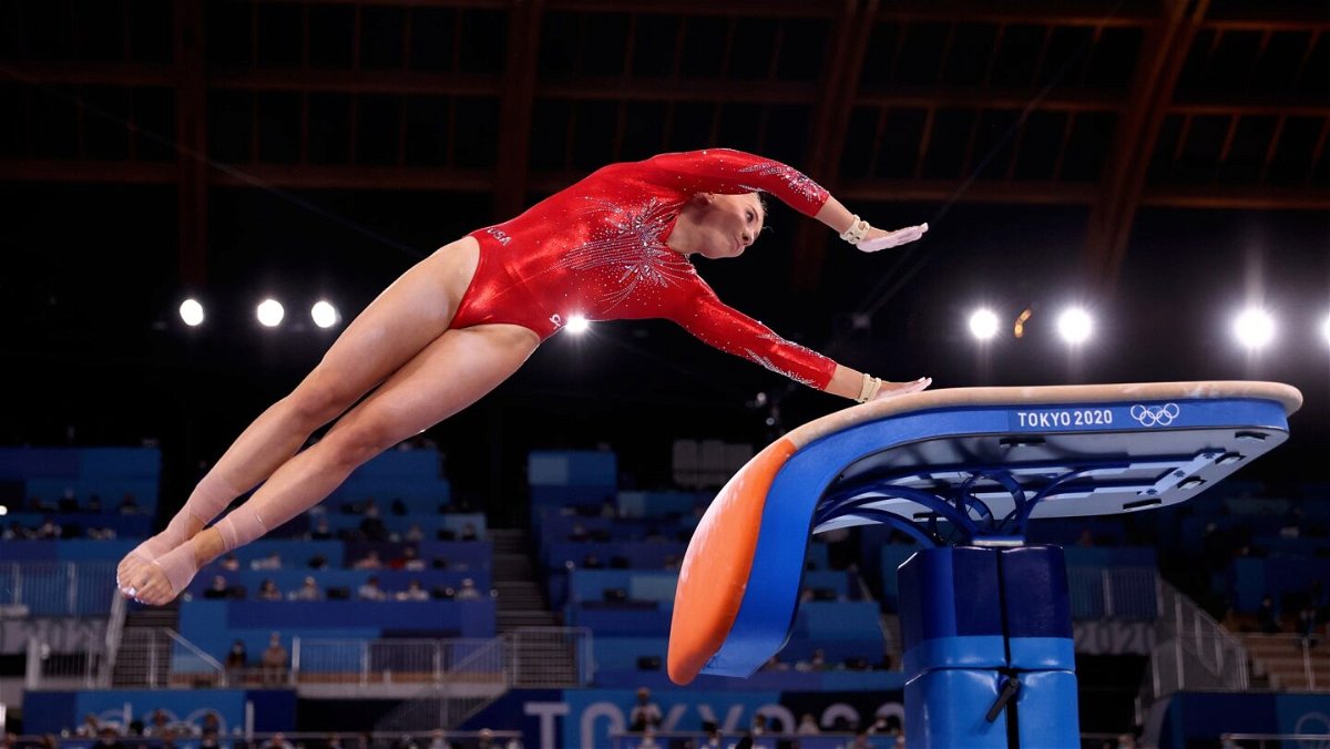 MyKayla Skinner performs a Cheng on vault during the qualification round of the women's artistic gymnastics competition in Tokyo