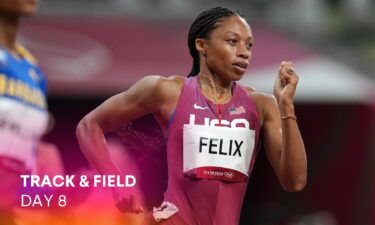 USA's Allyson Felix in the Women's 400m Semifinal at the Olympic Stadium on the twelfth day of the Tokyo 2020 Olympic Games