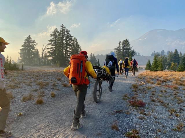 Deschutes County Sheriff's Search and Rescue volunteers helped a Portland hiker make it down South Sister on Sunday