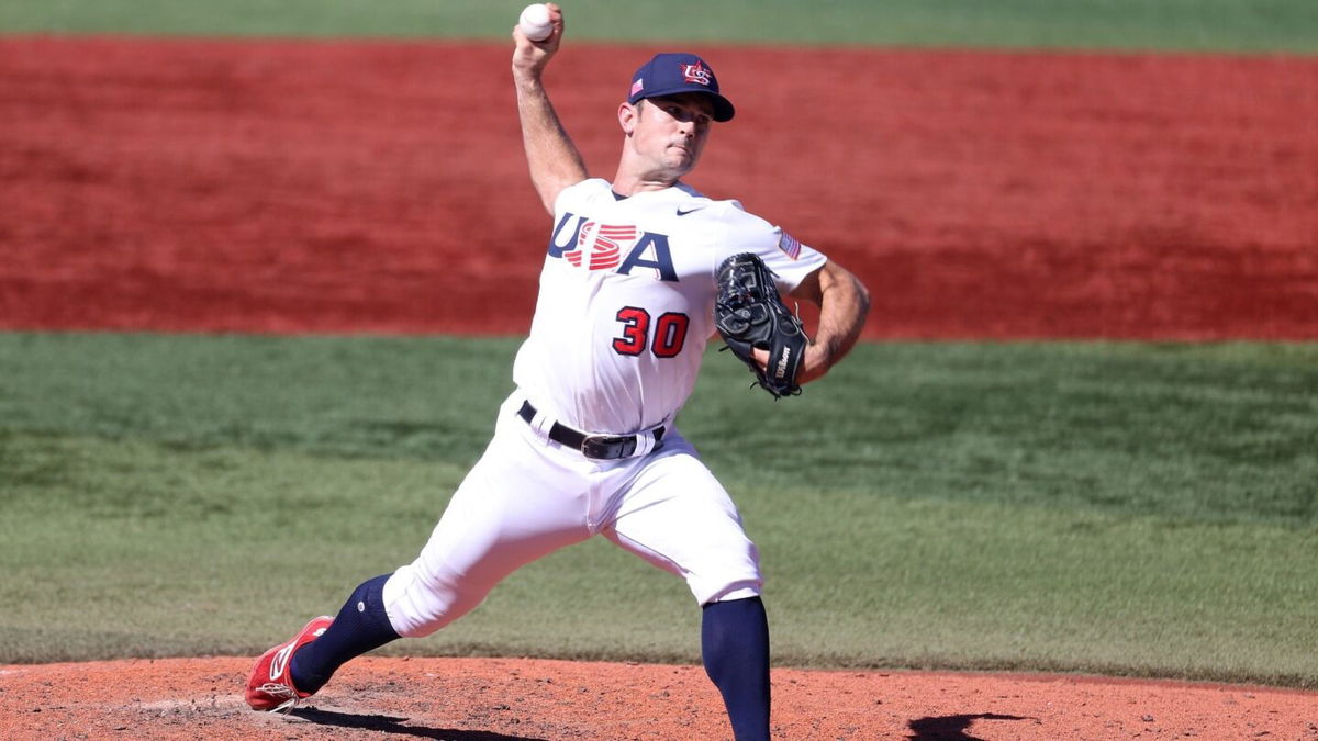 Pitcher David Robertson of Team USA earns the save against the Dominican Republic at Yokohama Baseball Stadium.