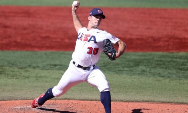 Pitcher David Robertson of Team USA earns the save against the Dominican Republic at Yokohama Baseball Stadium.