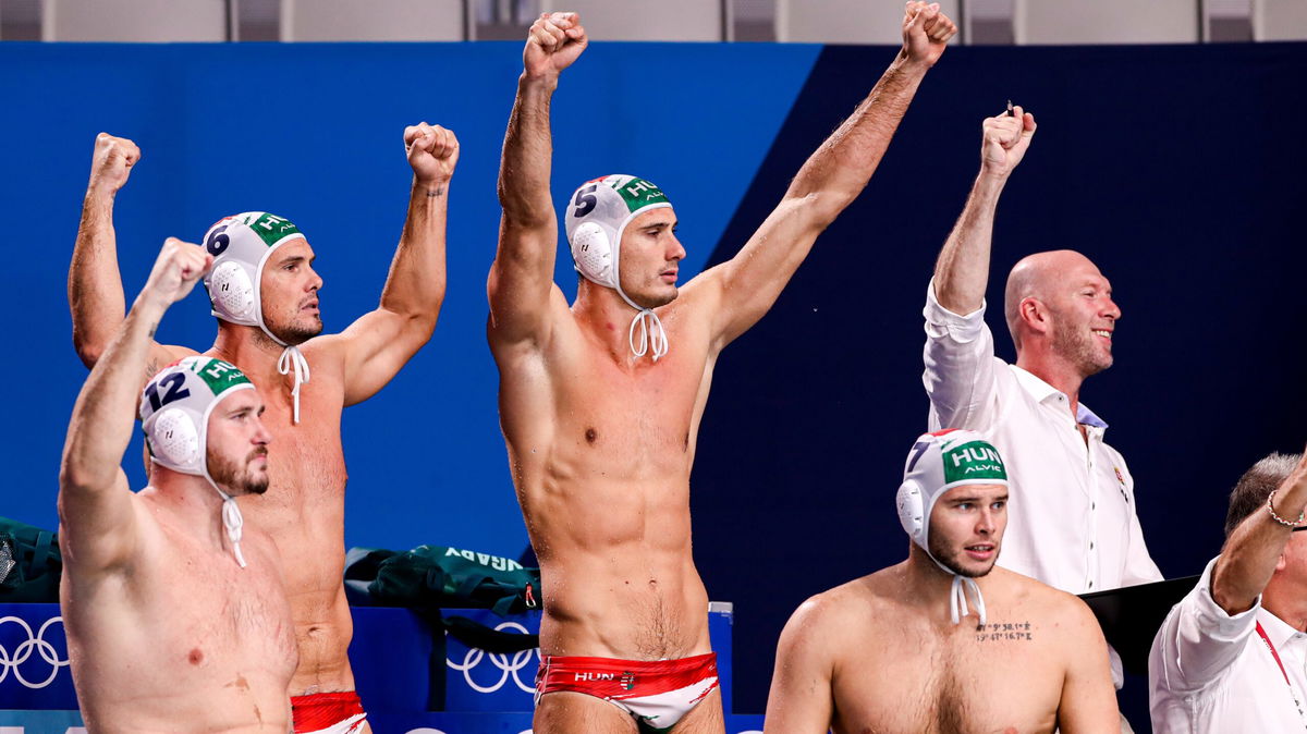 Hungary's water polo team at the 2020 Tokyo Olympics