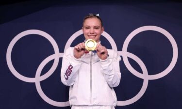 Reunited: Jade Carey wins gold