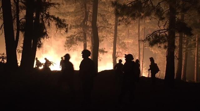 Night work Sunday on the Patton Meadow Fire west of Lakeview