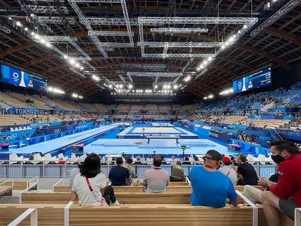 <i>Will Ripley/CNN</i><br/>The Ariake Gymnastics Centre is filling up fast with less than 10 minutes to go before the start of the balance beam final.