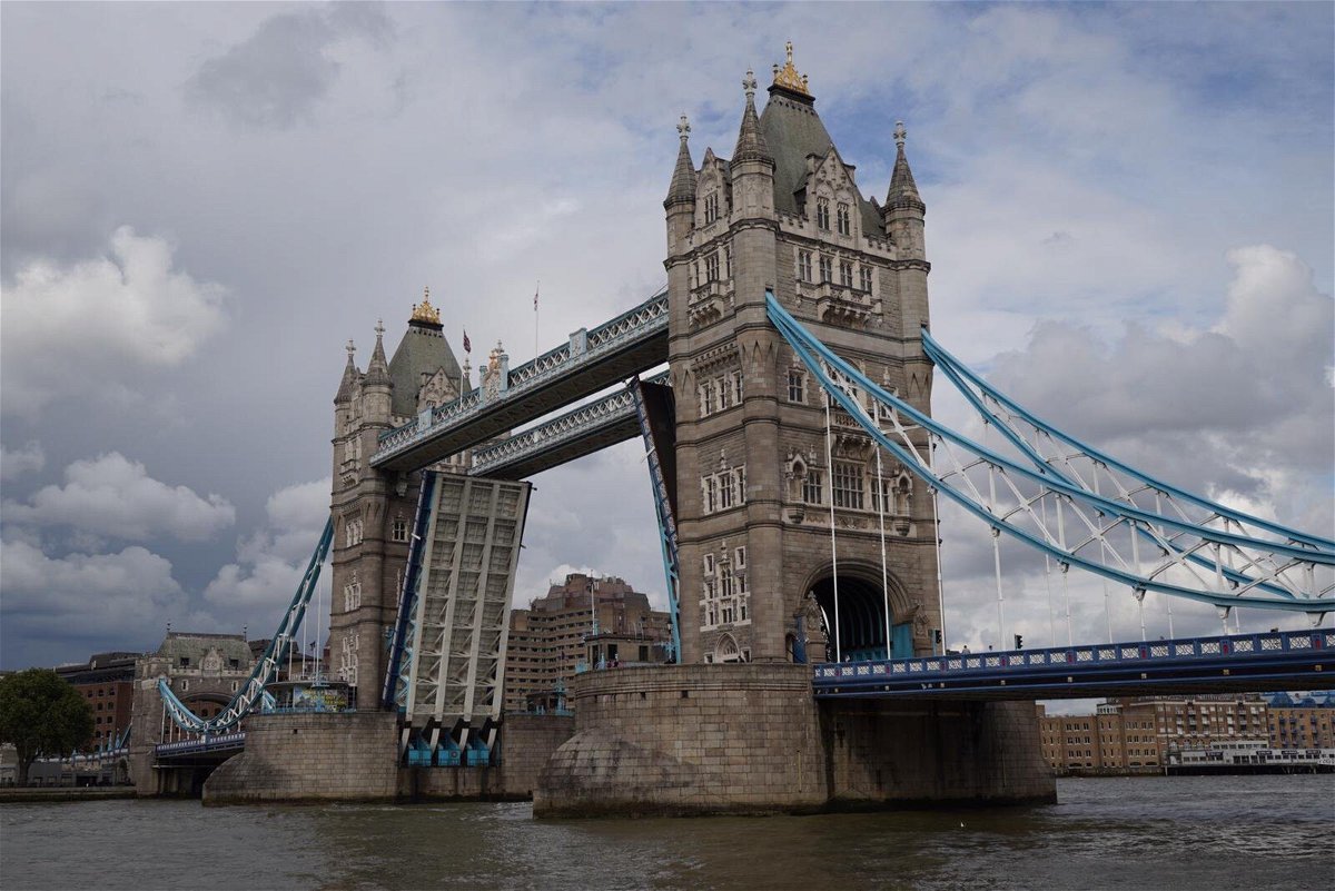 <i>Darren Bull/CNN</i><br/>A technical fault has left the iconic London landmark Tower Bridge stuck open on Aug. 9 with cars and pedestrians unable to cross
